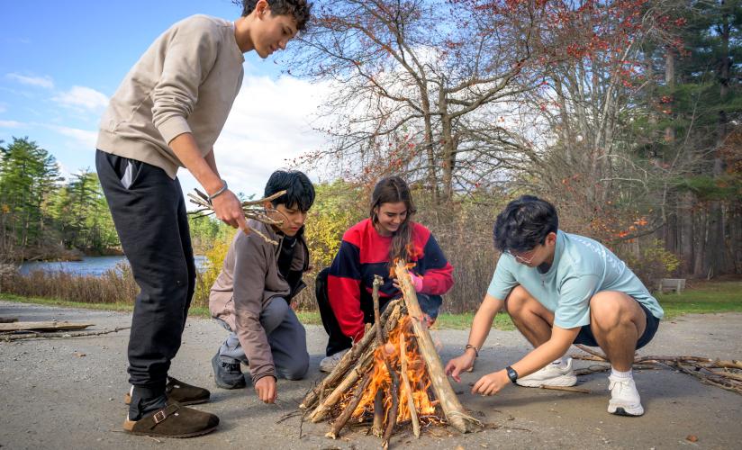 Students learned how to start small campfires as part of their LinC day activities.