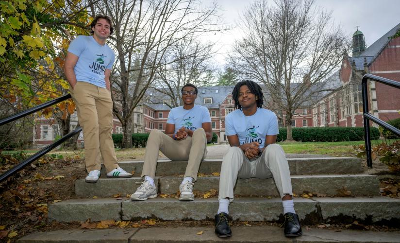 Linus Seruma ’25 knows he has options. Long bike rides and listening to music help, and if he needs to talk, he knows he can rely on his friends Josh Samuels ’25 and Ethan Maggio ’25.