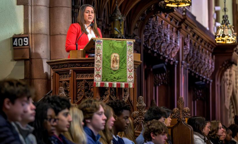 Ginger Kerrick, the first Latina flight director at NASA, Spoke in Chapel in November at SPS.