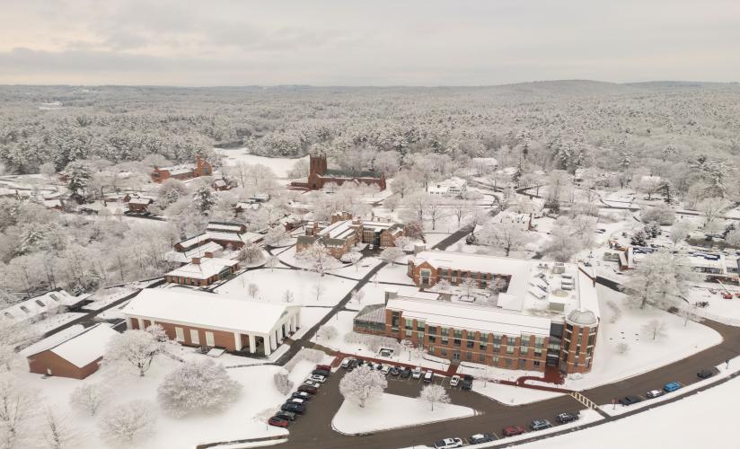 Aerial view from the first snowfall over Millville, Dec 5, 2024.